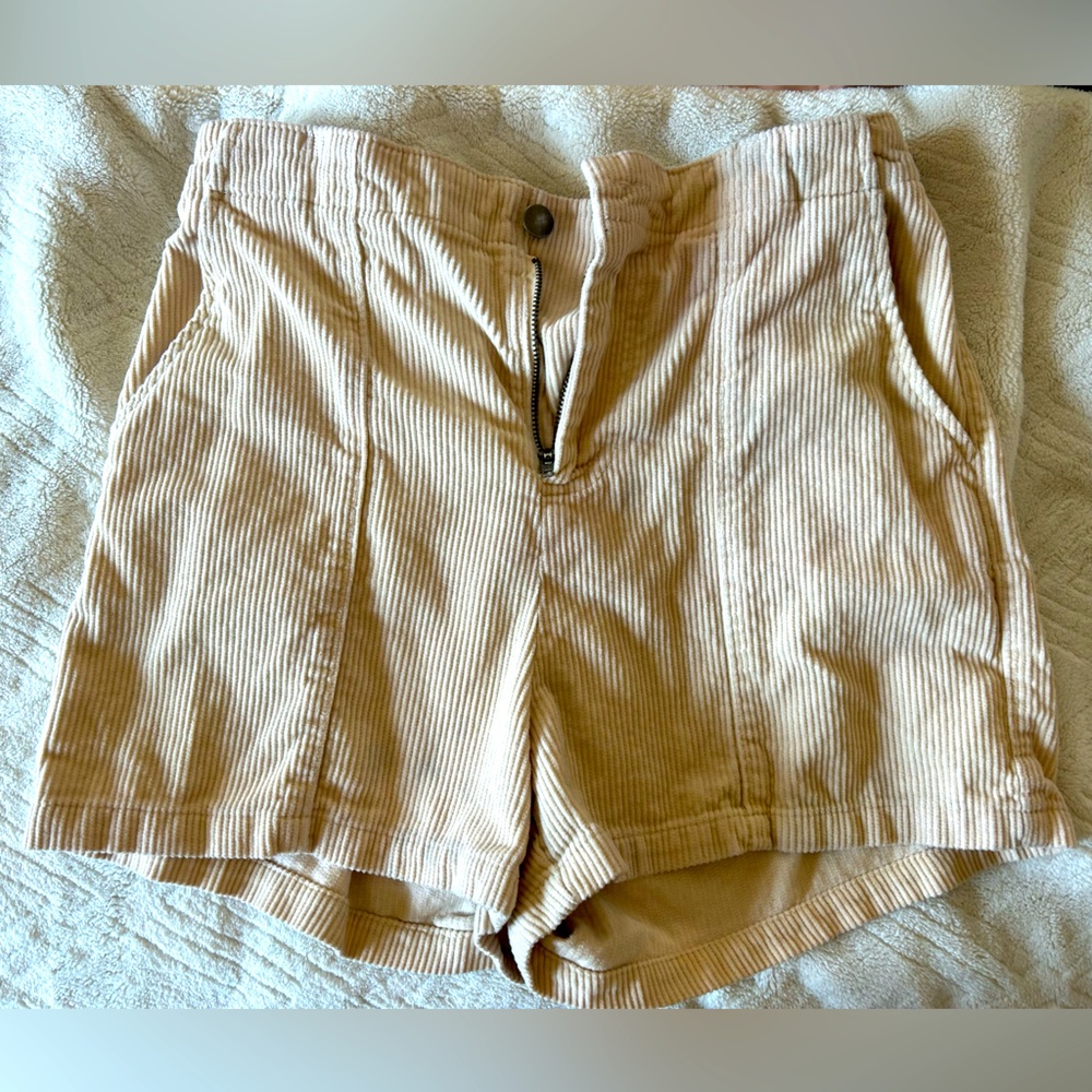 Cream Velvet Shorts